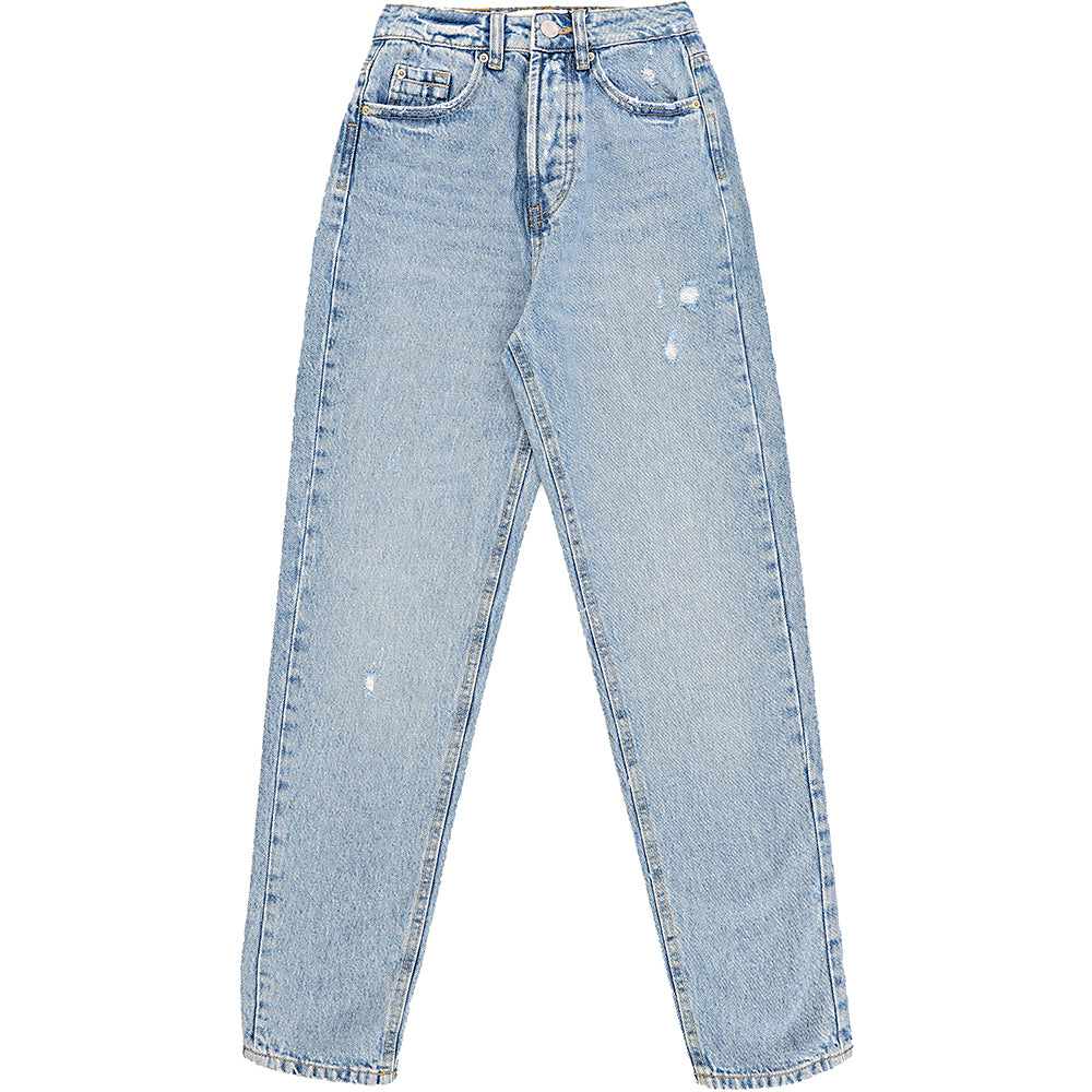 Stradivarius Cotton Mom Fit Vintage Jean In Light Wash