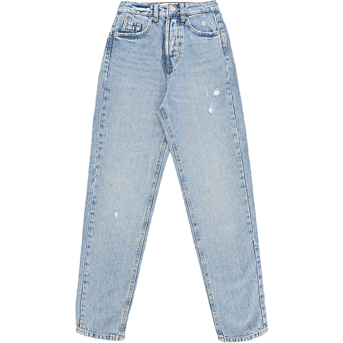 Stradivarius Cotton Mom Fit Vintage Jean In Light Wash