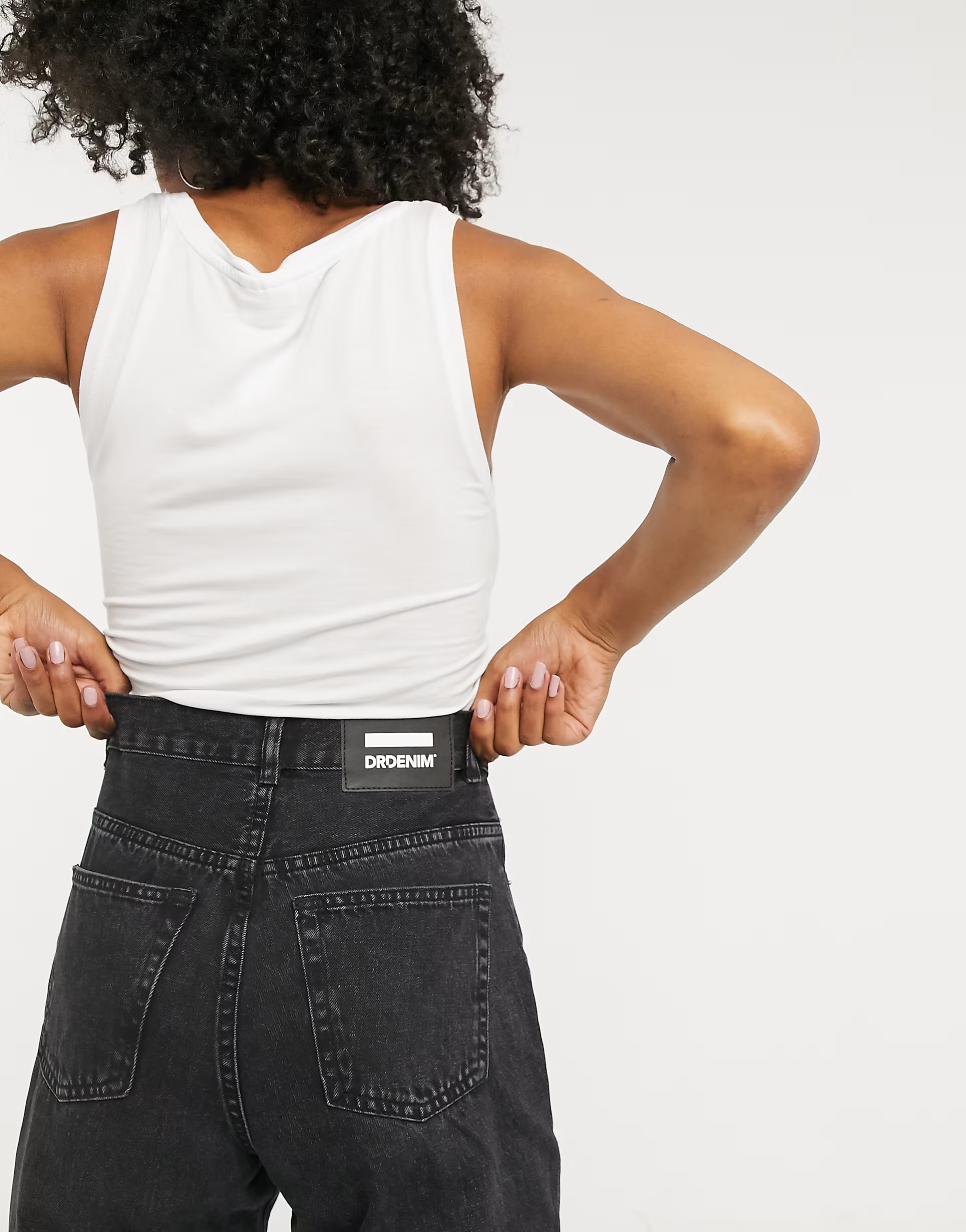 Dr Denim Womens Nora High Rise Mom Jeans In Black