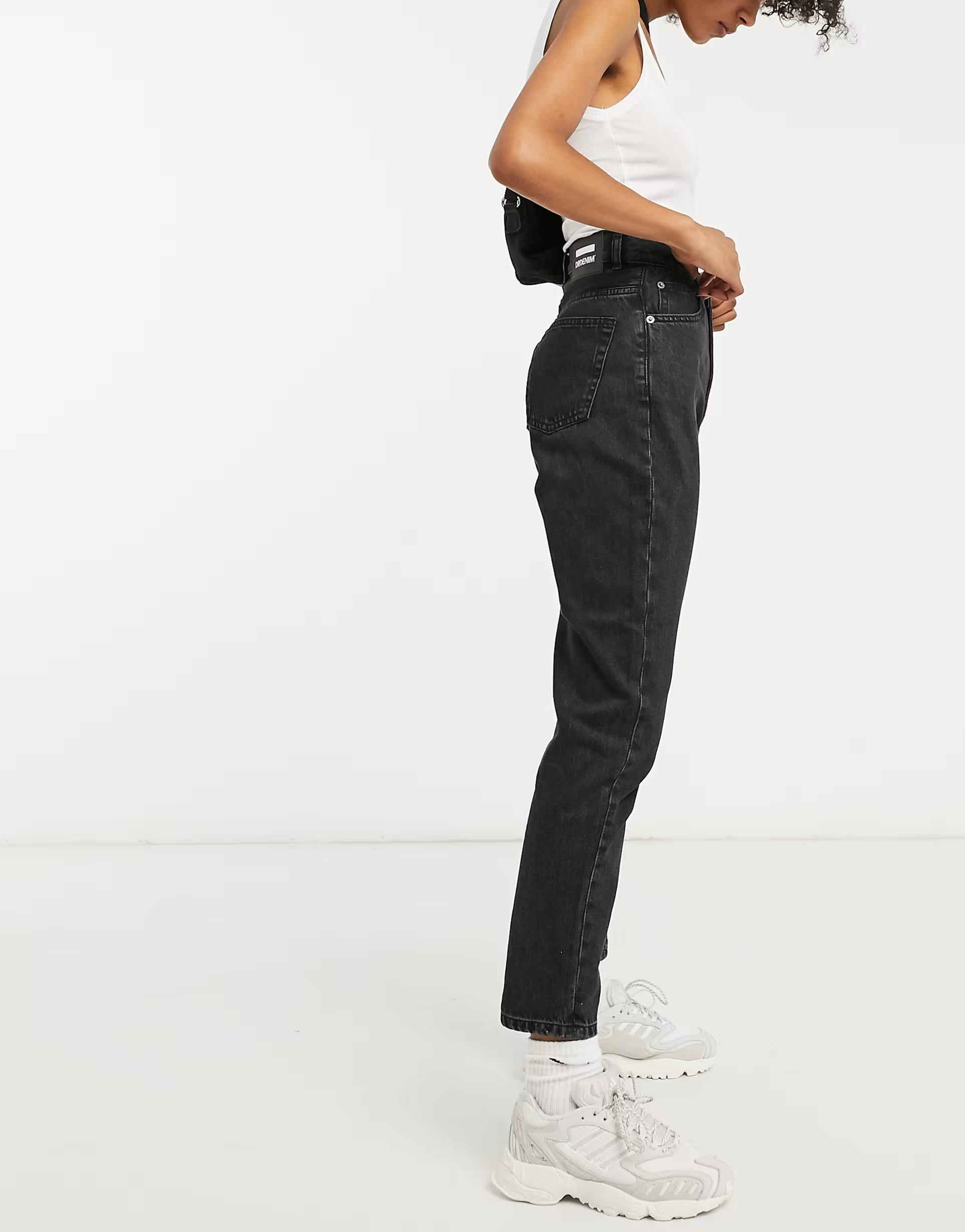 Dr Denim Womens Nora High Rise Mom Jeans In Black