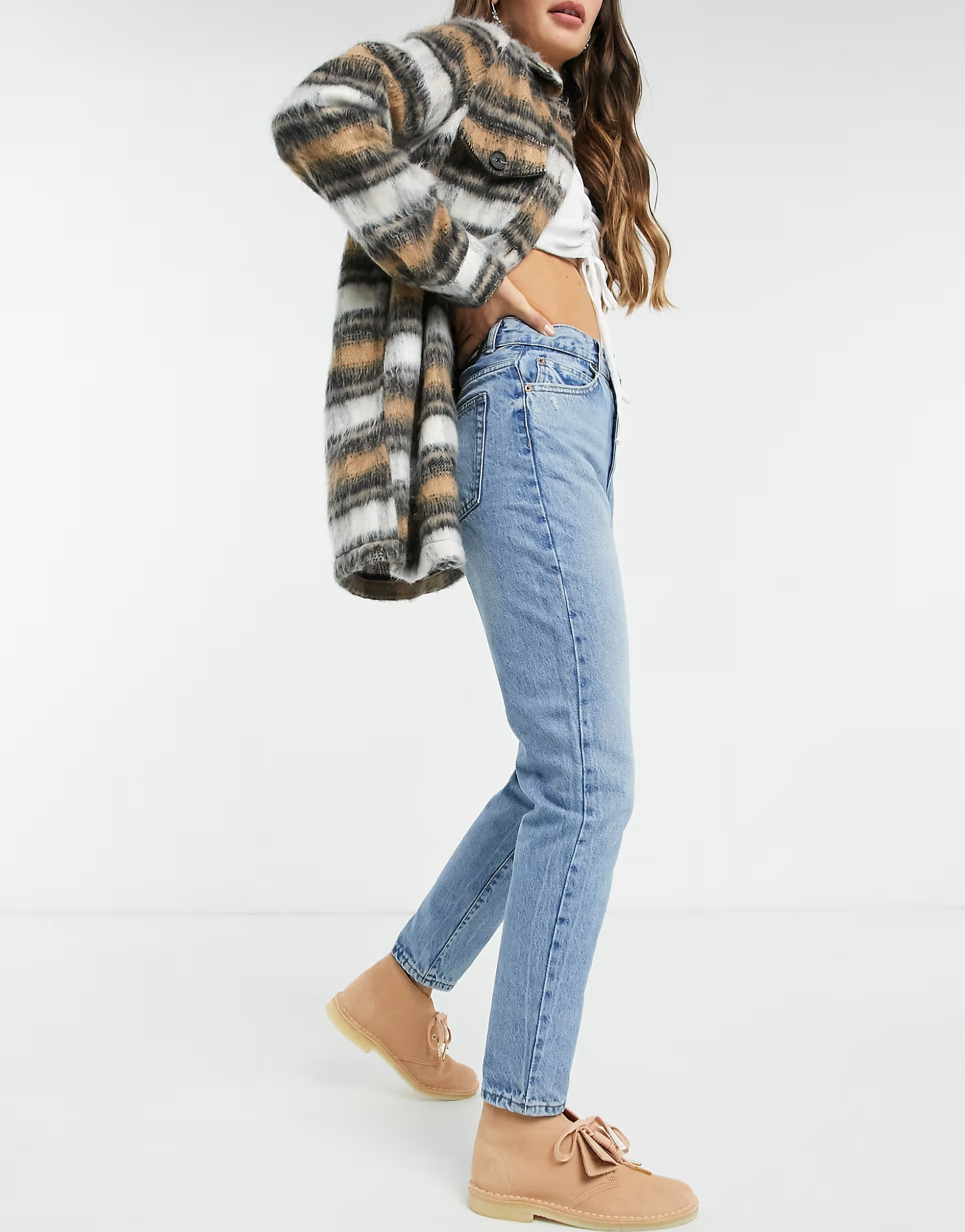 Dr Denim Womens Nora Sky High Mom Jeans in Blue