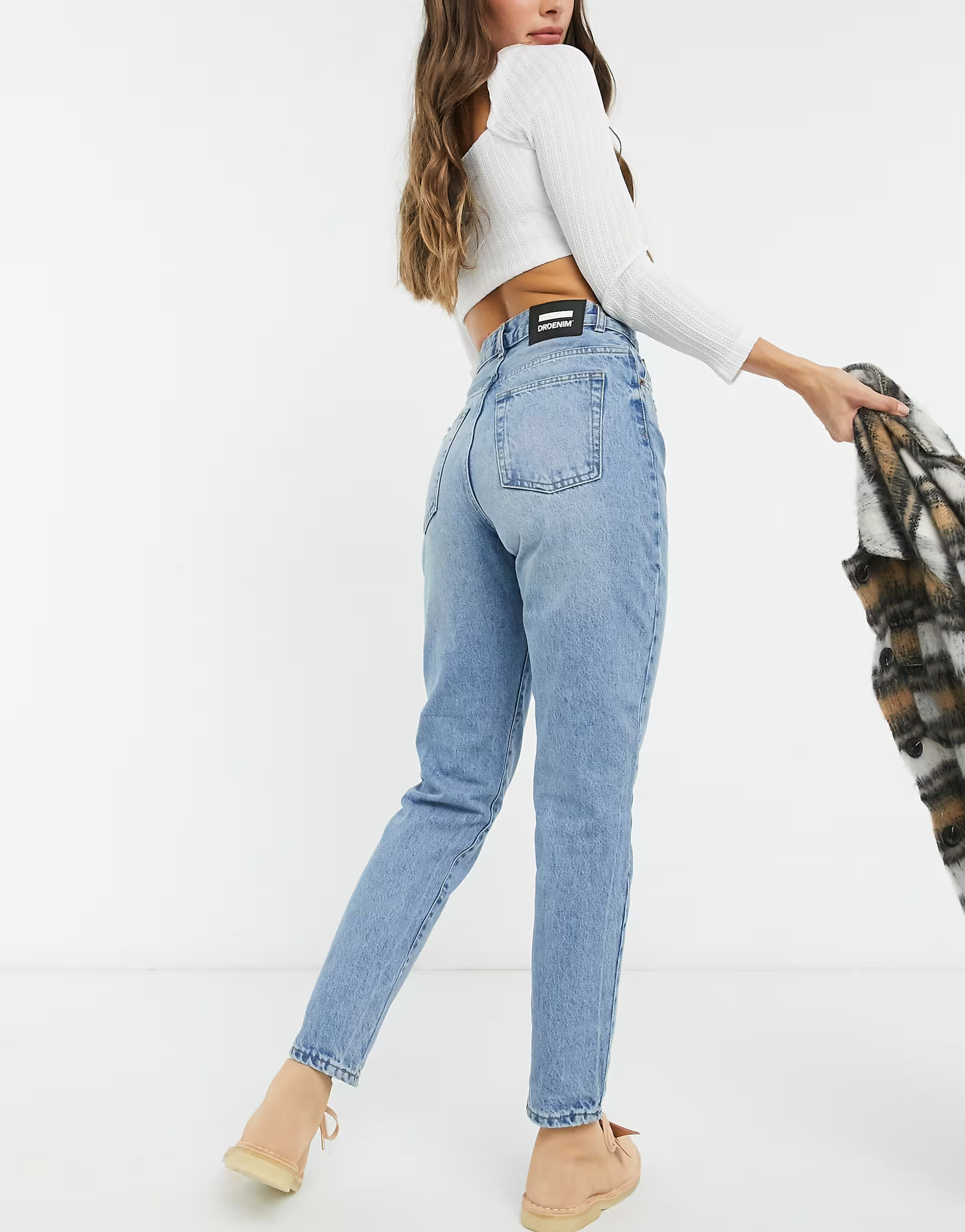 Dr Denim Womens Nora Sky High Mom Jeans in Blue