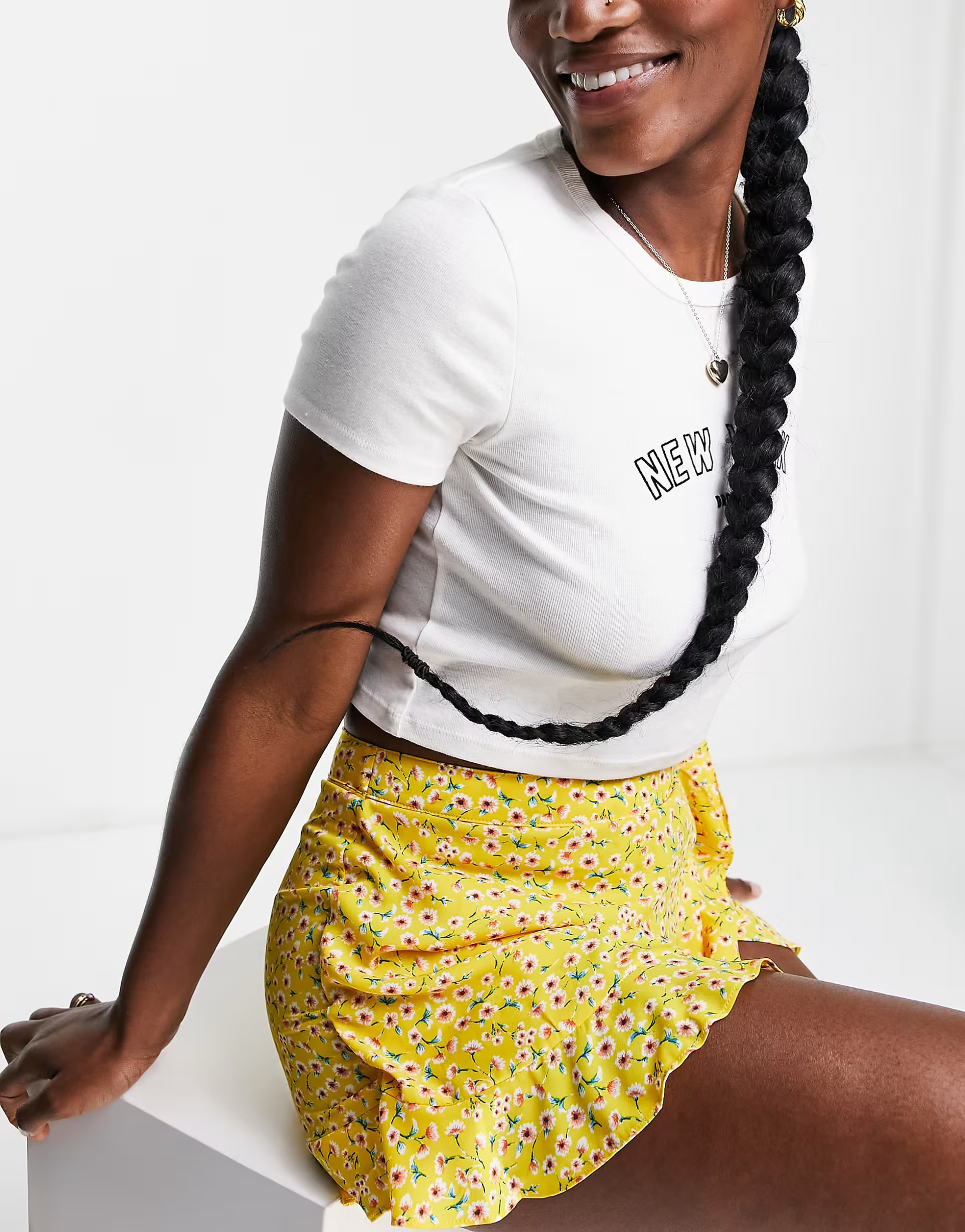 Gilli Womens Wrap Front Skort In Yellow