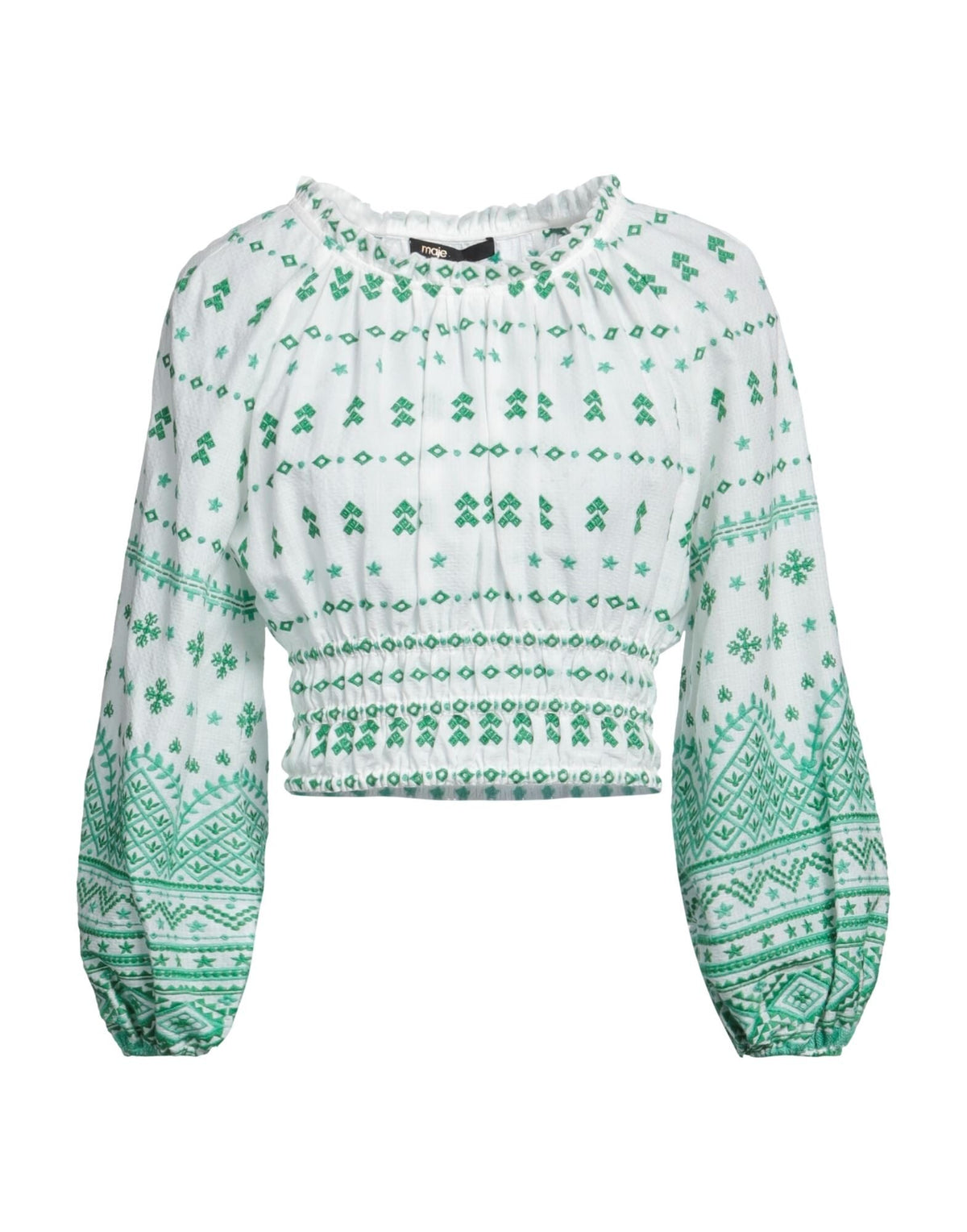 Maje Women's Crew Neck Embroidered Top