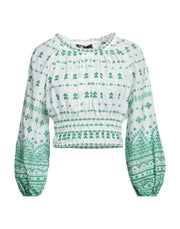 Maje Women's Crew Neck Embroidered Top