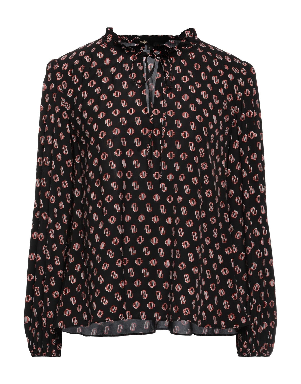 Maje Women's Crew Neck Crepe Top