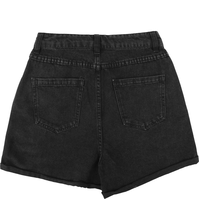 Urban Bliss Women's Black Exposed Front Button Short