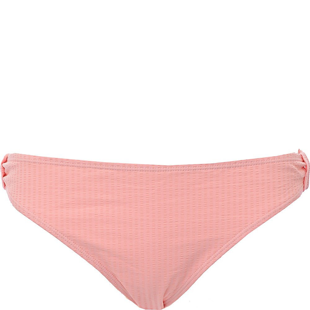 Juicy Couture Women's Pink Seersucker Call Me Sunshine Smocked Bandeau Bikini Bottoms