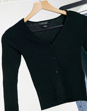 Womens Monki Silja Knitted Cardigan In Black