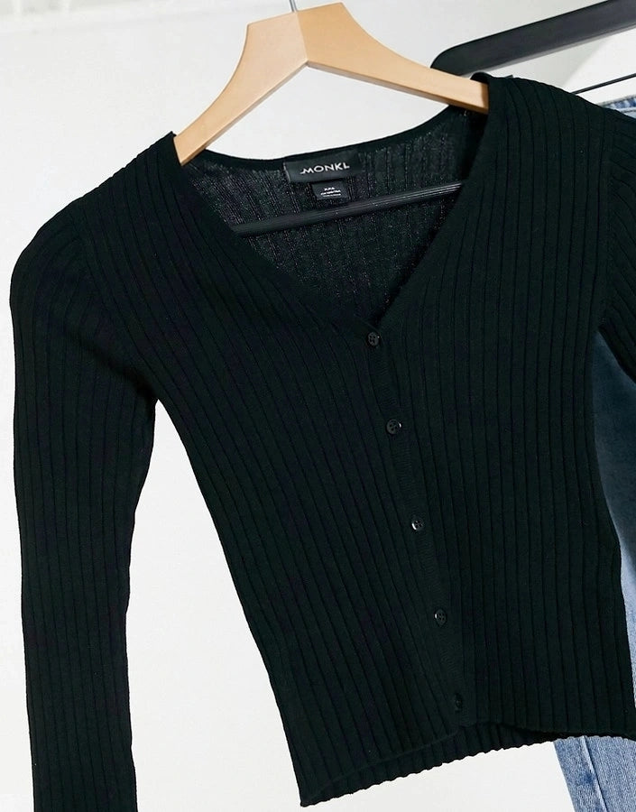 Womens Monki Silja Knitted Cardigan In Black