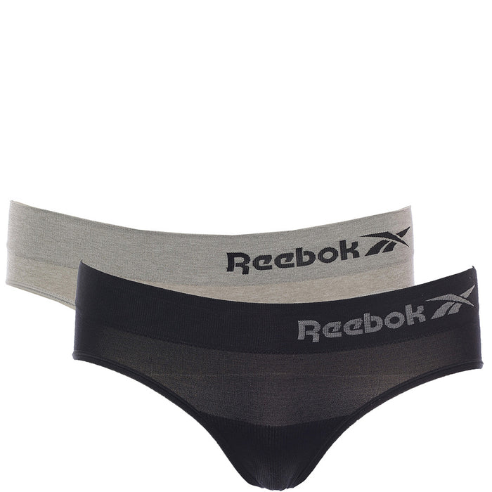 Reebok Womens Grey and Black 2 Pack Seamless Brief