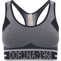 Dorina Womens Black Incline Lightly Padded Wireless Sports Bra with Removable Pads