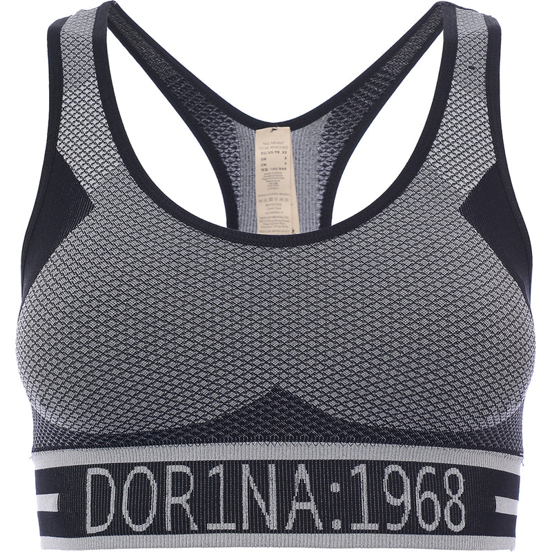 Dorina Womens Black Incline Lightly Padded Wireless Sports Bra with Removable Pads