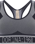 Dorina Womens Black Incline Lightly Padded Wireless Sports Bra with Removable Pads