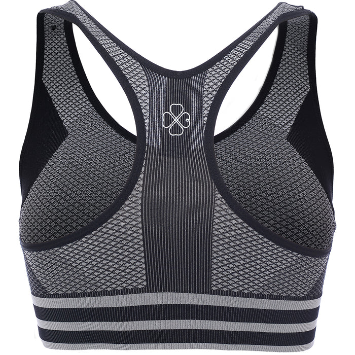 Dorina Womens Black Incline Lightly Padded Wireless Sports Bra with Removable Pads