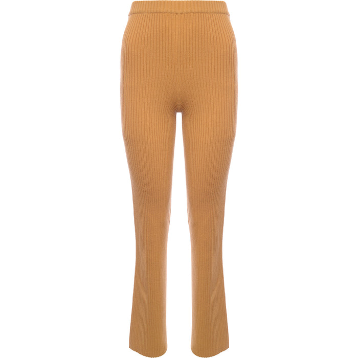 M Lounge Womens Yellow Relaxed Knitted Trousers with Split