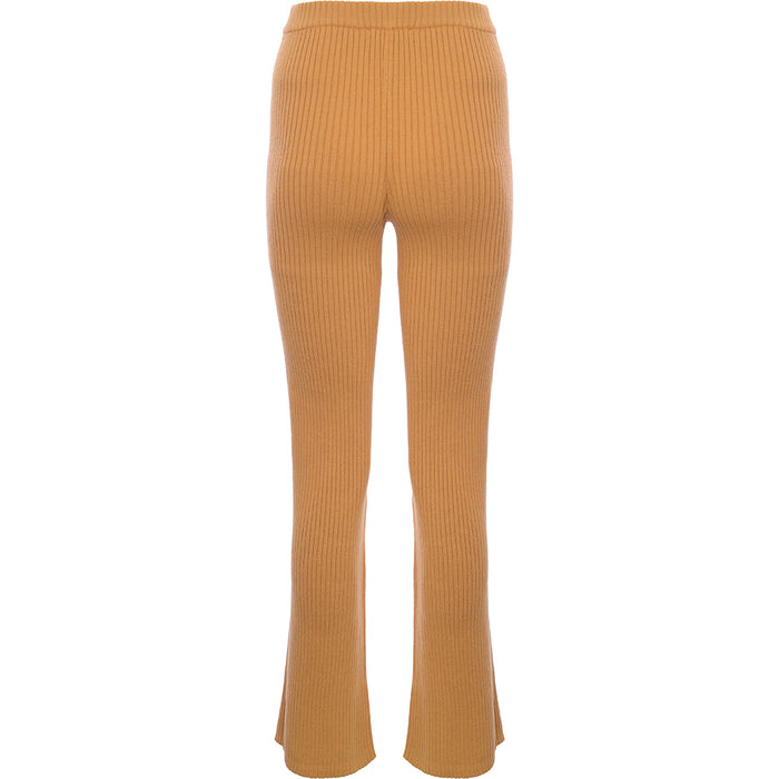 M Lounge Womens Yellow Relaxed Knitted Trousers with Split