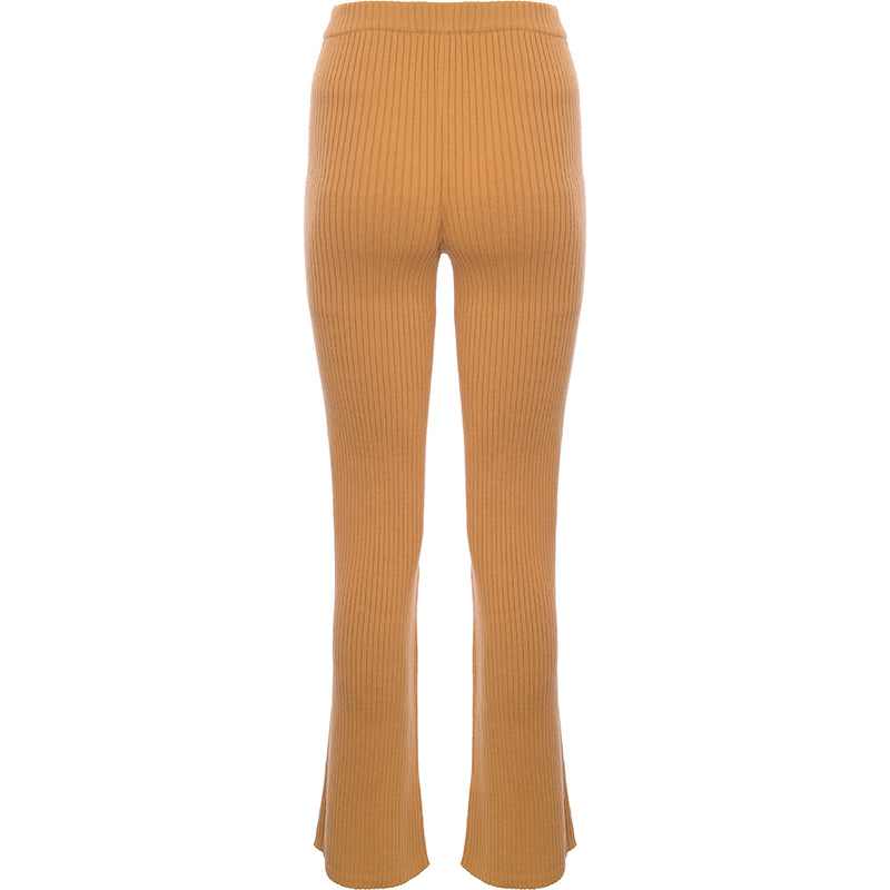 M Lounge Womens Yellow Relaxed Knitted Trousers with Split