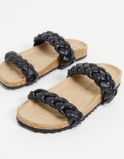 South Beach Women's Plaited Double Strap Slides
