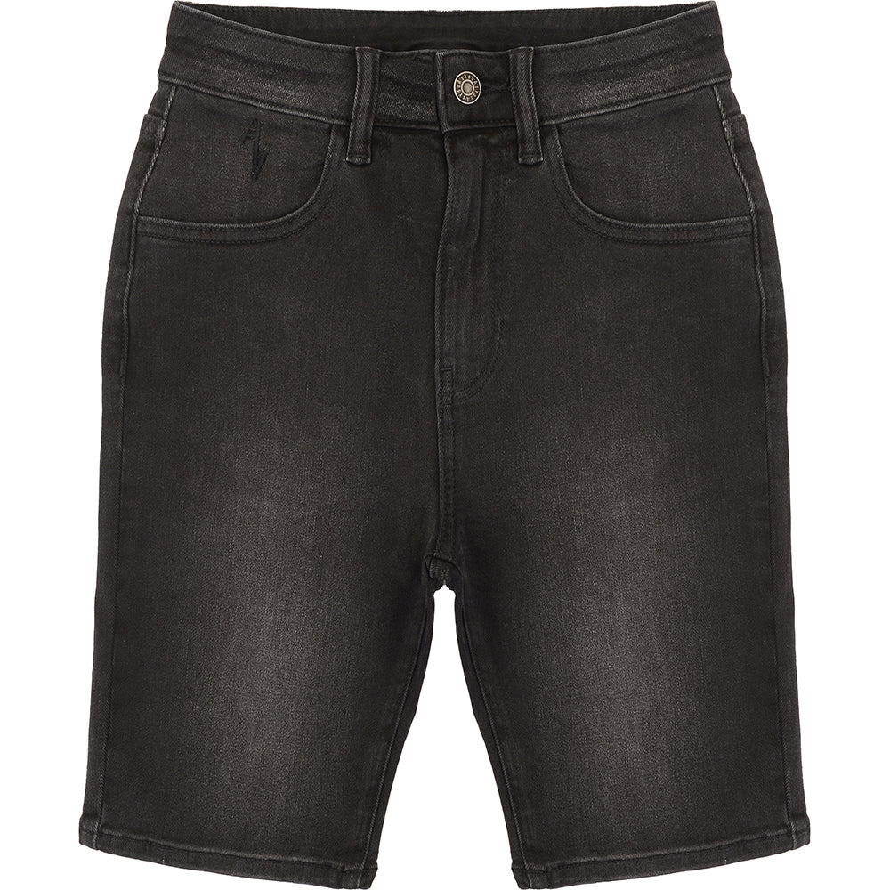 ASYOU cigarette denim short in washed black