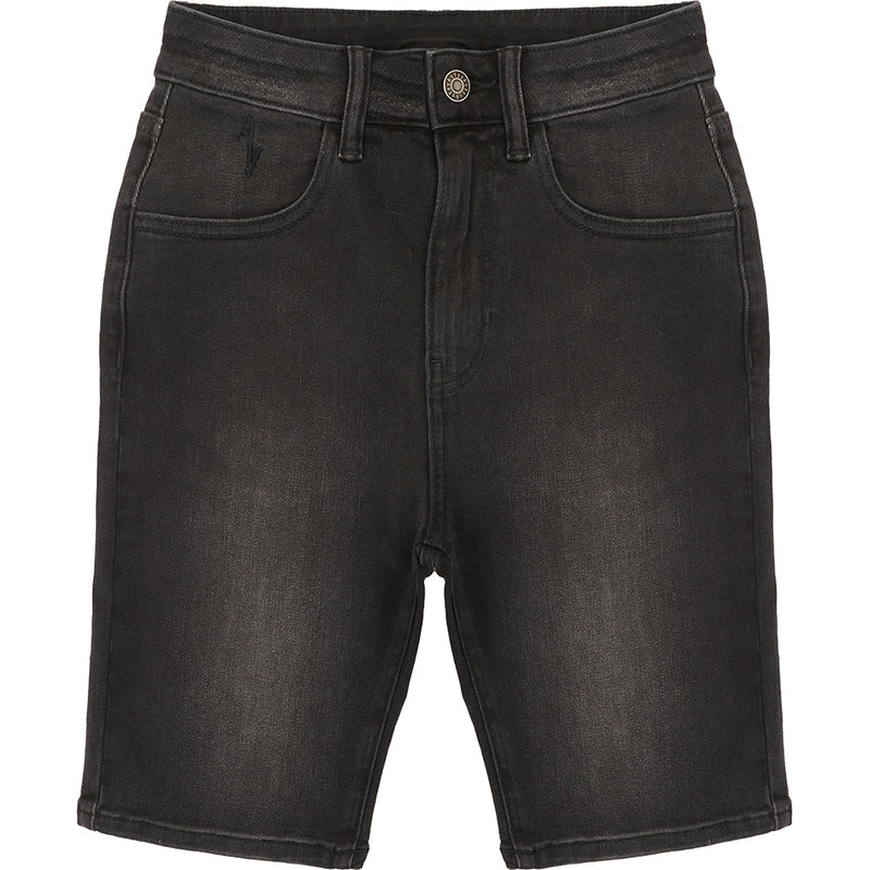 ASYOU cigarette denim short in washed black