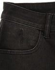 ASYOU cigarette denim short in washed black