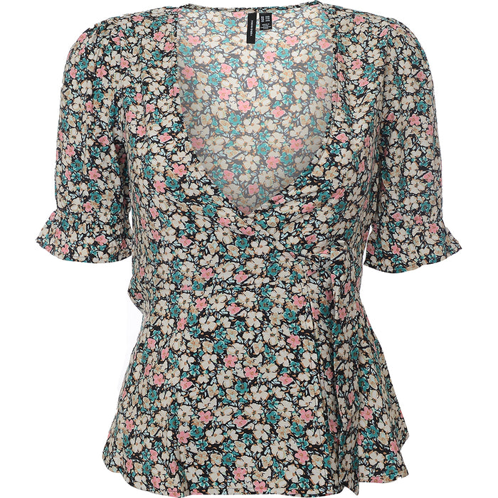 Vero Moda Women's Ditsy Floral Wrap Blouse (Petite)