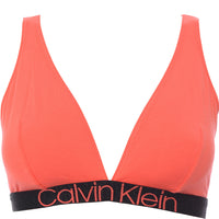 Calvin Klein Womens Coral Eco Cotton Large Logo Detail Triangle Bralette