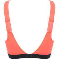 Calvin Klein Womens Coral Eco Cotton Large Logo Detail Triangle Bralette