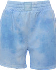 Chelsea Peers Women's Blue Cotton Tie Dye Boyfriend Short With Raw Edge Detail