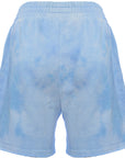 Chelsea Peers Women's Blue Cotton Tie Dye Boyfriend Short With Raw Edge Detail