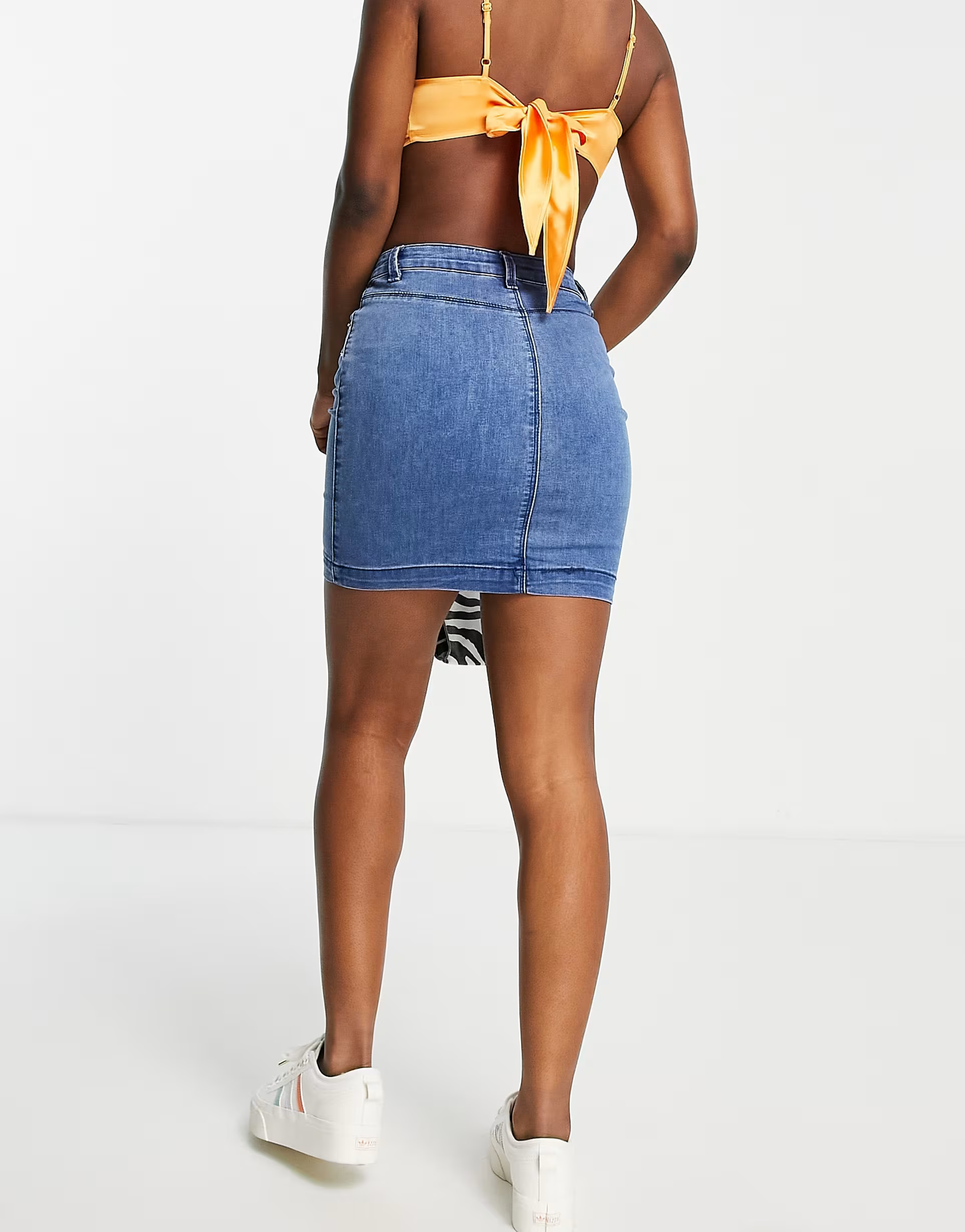 Missguided Womens Super Stretch Mini Skirt in Stonewash Blue