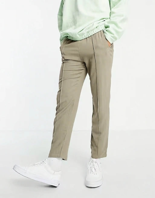 Jameson Carter Mens Granville Textured Tapered Joggers in Olive