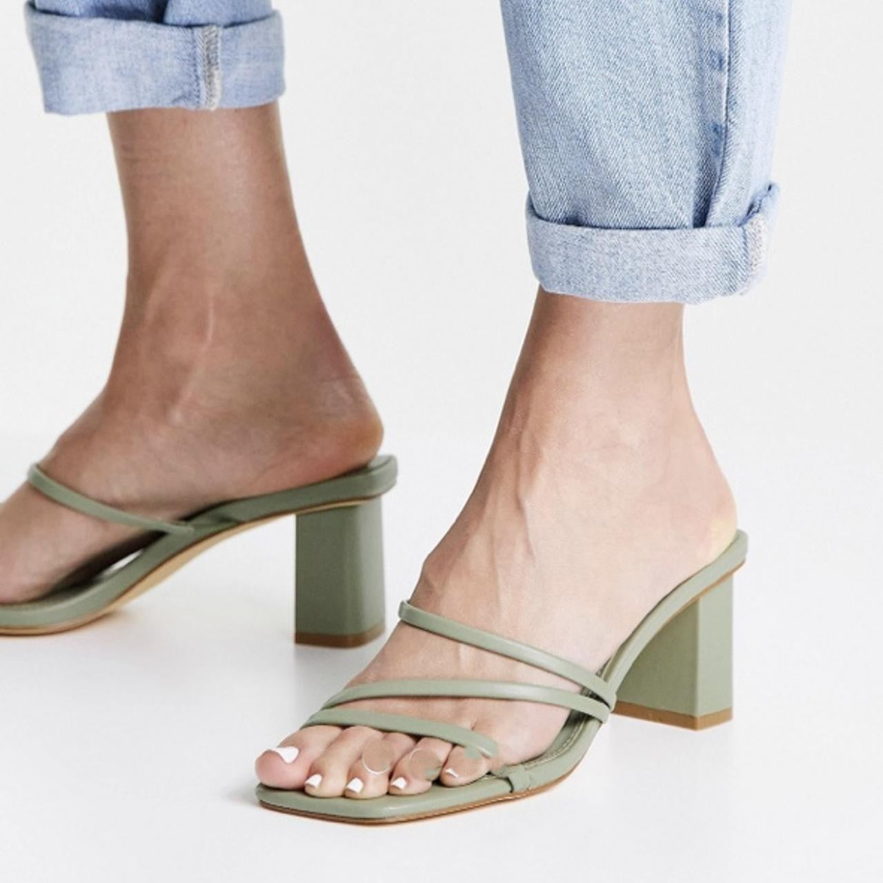Forever New Womens Millie Multi-Strap Block Mules in Green