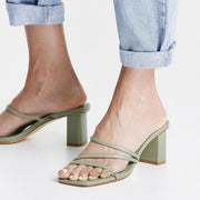 Forever New Womens Millie Multi-Strap Block Mules in Green