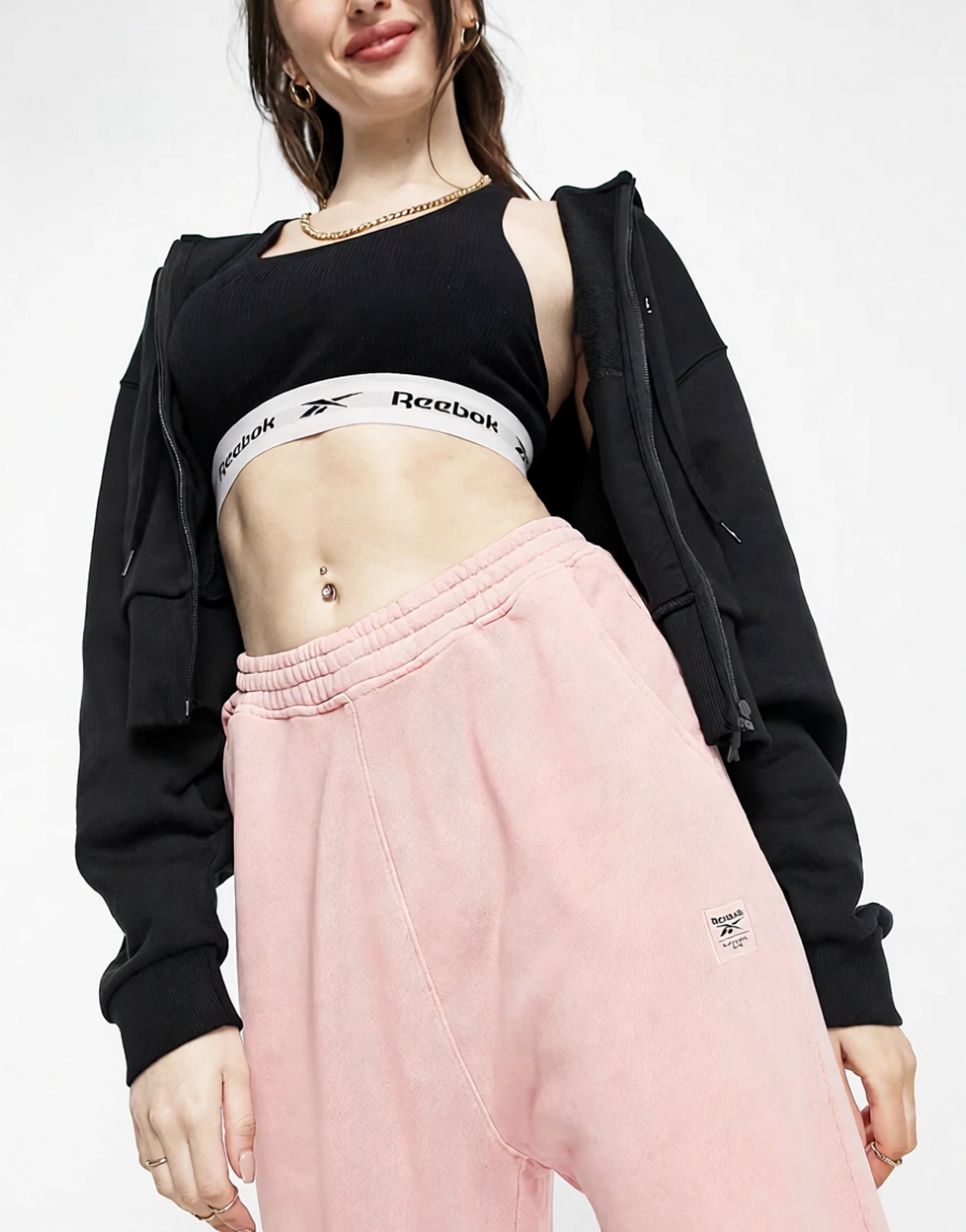 Reebok Womens Joggers In Pastel Pink