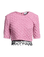 Ganni Women's Woven Crew Neck Top