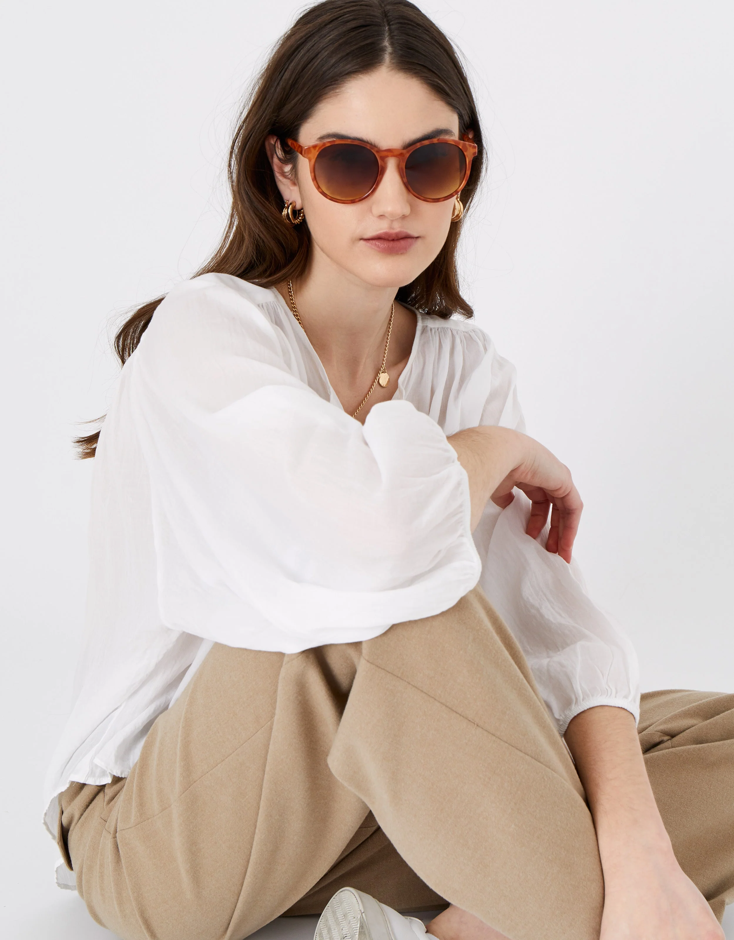 Accessorize Pip preppy sunglasses in orange tortoiseshell