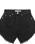 Glamorous Women's Washed Black High Waisted Denim Shorts