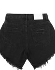 Glamorous Women's Washed Black High Waisted Denim Shorts