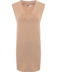 Stradivarius Womens Beige Jersey Vest Dress