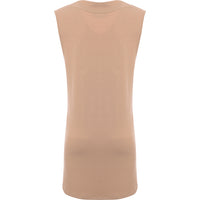 Stradivarius Womens Beige Jersey Vest Dress