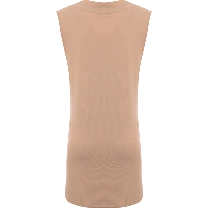 Stradivarius Womens Beige Jersey Vest Dress