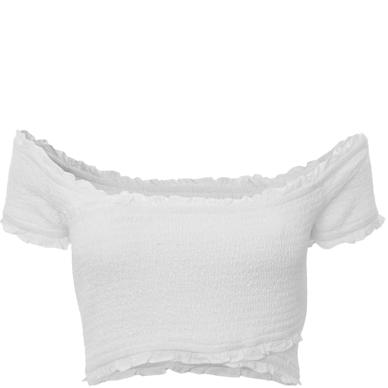 French Connection Womens Shirred Off Shoulder Top