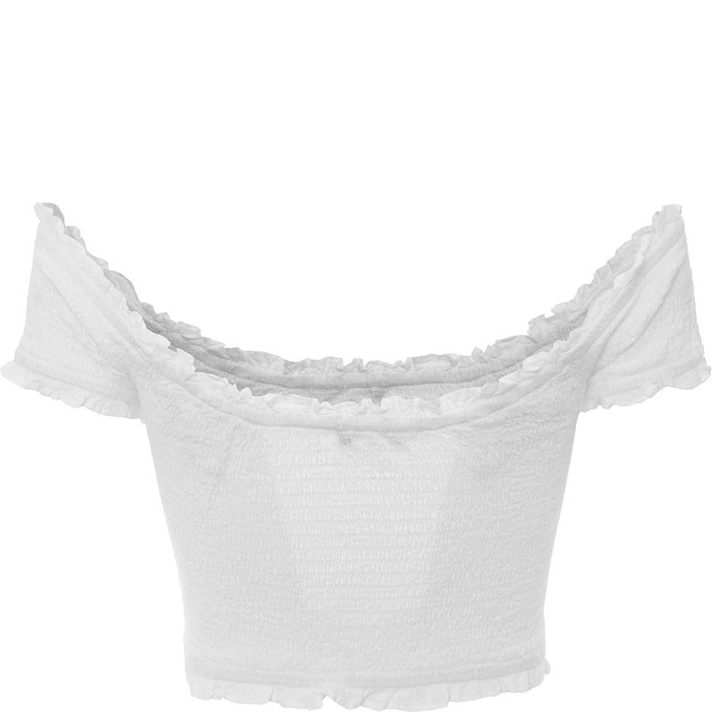 French Connection Womens Shirred Off Shoulder Top