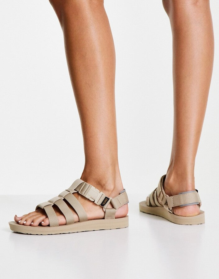 Teva Womens Original Dorado Caged Flat Sandals in Neutral