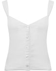 Abercrombie & Fitch Women's White Wide Strap Button Through Cami Top