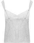 Abercrombie & Fitch Women's White Wide Strap Button Through Cami Top