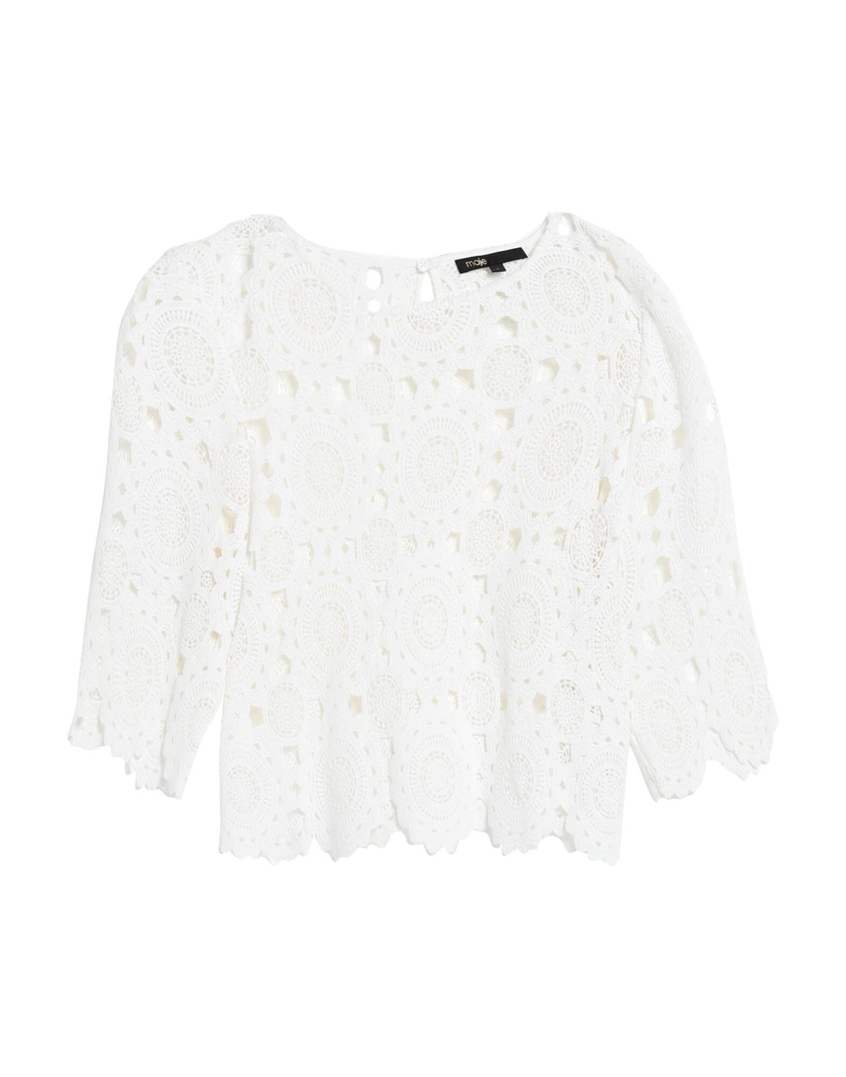 Maje Women's Crew Neck Lace Top
