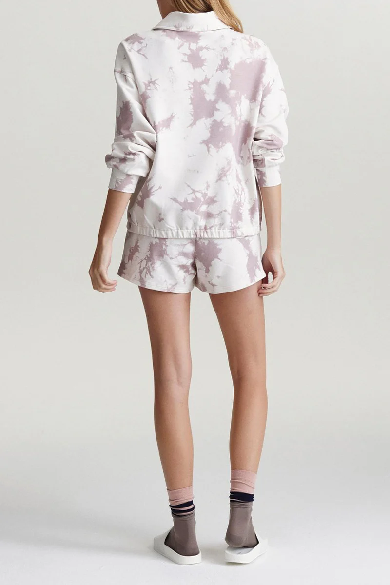 Varley Keswick tie dye shorts in taupe